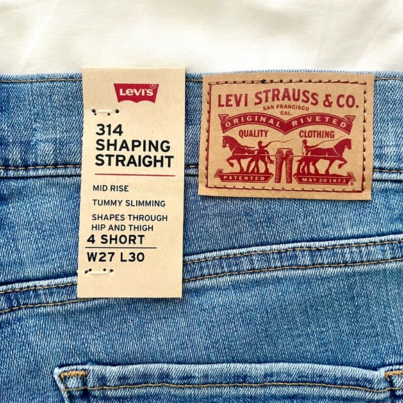 Levi’s 314 shaping straight jeans medium wash denim size 27 - Picture 7 of 9